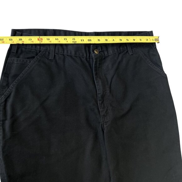 Carhartt Mens 40x32 Duck Loose Fit Canvas Black Utility Chore Pants Carpenter - Picture 10 of 16